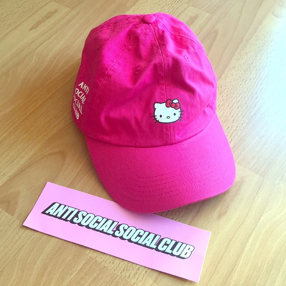 anti social social club hello kitty hat